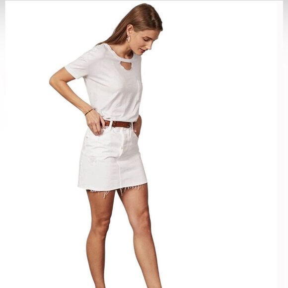 BOYISH Skirt Womens 28 White Denim Mini- Skirt - Picture 1 of 12